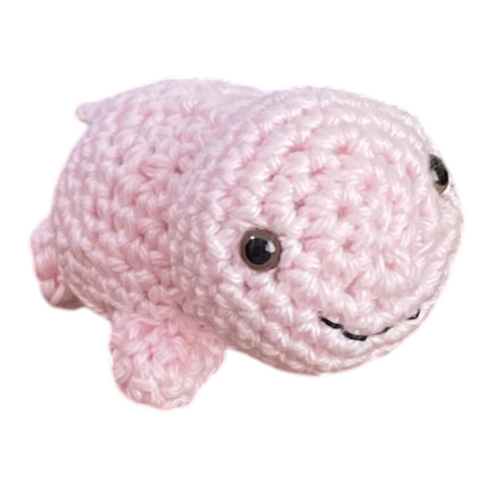 Handmade Turtle Crocheted Sea Animal Miniature Pink Plush Amigurumi 3" Decor Toy
